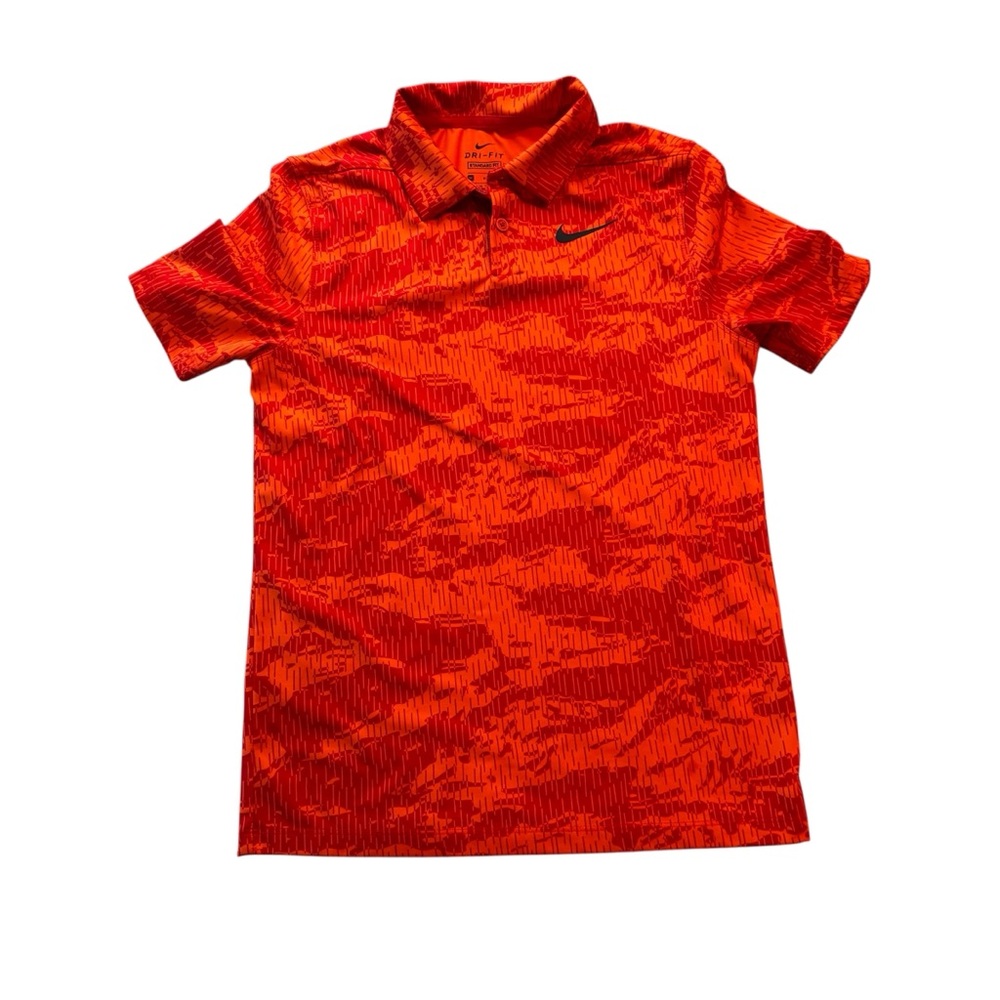 Nike Youth Medium Dri-FIT Performance Polo - Orange and Red
